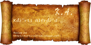 Kürti Alfréd névjegykártya